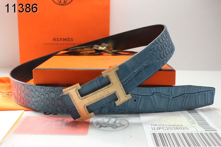 Stylish Hermes with Golden H Buckle Belt Mens Blue Online